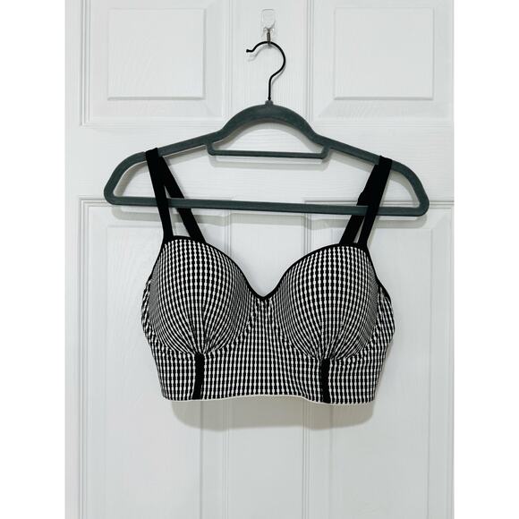 Primadonna PRIMA DONNA Longline Black White Bra UK 34E US 34DDD - Picture 1 of 5